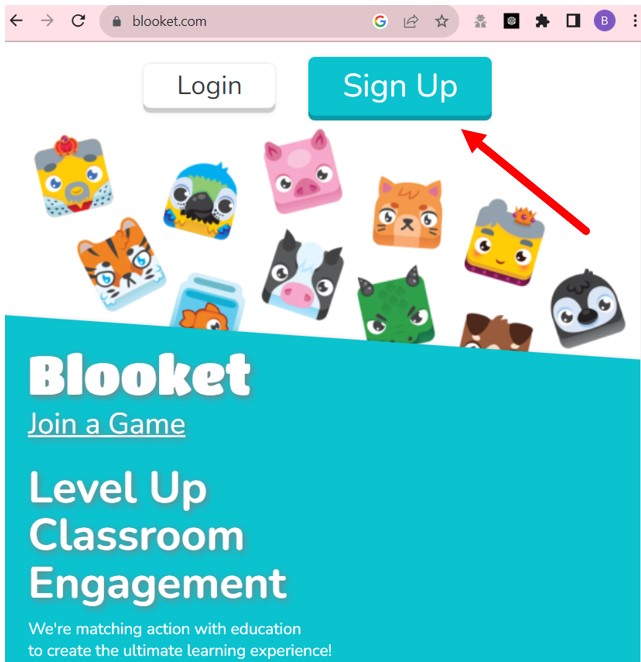 sign up Blooket Game