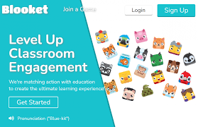 Blooket dashboard interface with teacher hosting a game and students joining using a Blooket join code