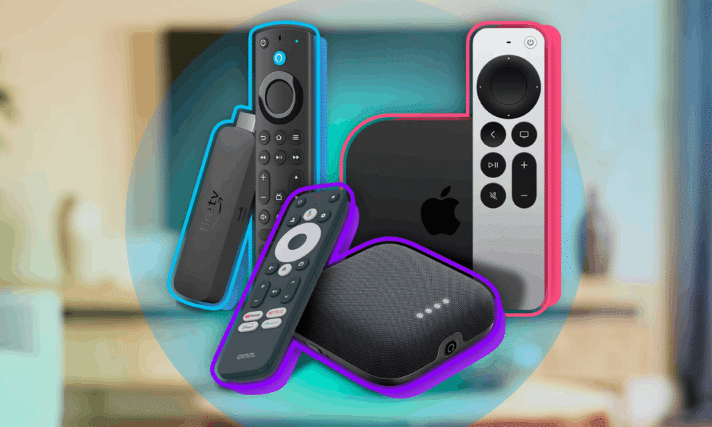 Person using a remote to navigate streaming channels on a smart TV in a Canadian living room"