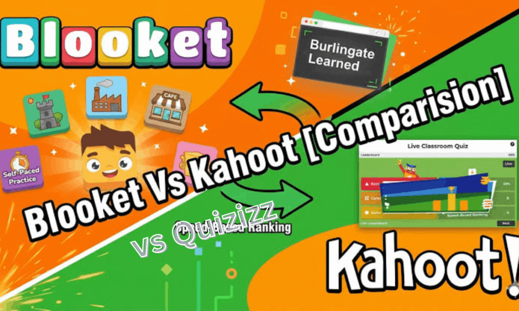 "Comparison graphic of Blooket, Kahoot, and Quizizz (Wayground) classroom game apps for 2026"